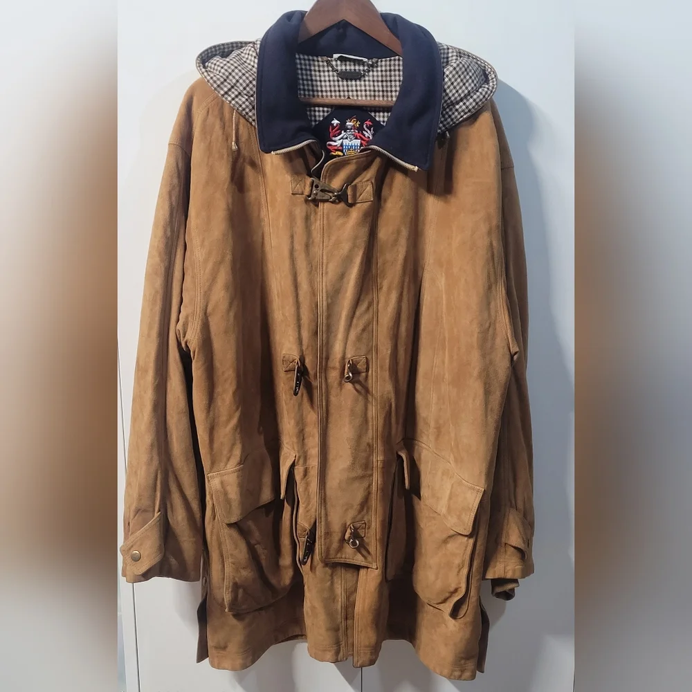 Men's Aquascutum Suede Leather Jacket Wool Lining - Picture 1 of 12